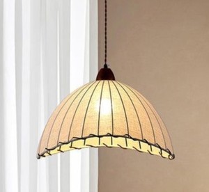 Lampe suspendue ronde en tissu de style moderne du milieu du siècle, luminaire suspendu pour salon, décoration intérieure, luminaire de plafond fait à la main - Product Image 3