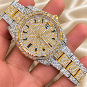Montre de luxe pour homme en acier inoxydable Raj Gems, 41 mm, analogique, date, verre saphir ETA, fermoir à boucle, 20 mm, résistance à l'eau 3 BAR - Product Image 4