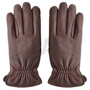 Guantes de Cuero Marrón para Mujer, de Piel de Oveja, de Marca, para Invierno, Diseño de Fabricante, para Motocicleta, Moda y Vestir - Product Image 1