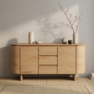 Commode en bois massif Kairo avec 3 tiroirs, design moderne pour chambre et salon, meuble de rangement écologique et durable - Product Image 6