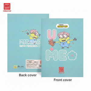 Cahier de composition en papier relié cousu, imprimé laminé Hong Ha 4650, 120 pages, multicolore, A5 (148x210mm), promotionnel, 5 cahiers - Product Image 1