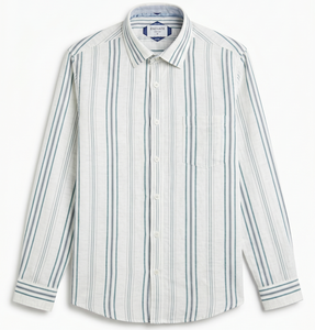 Camisas Casuales de Verano para Hombre Enovate, Diseño Poppy a Rayas, Lino, Doble Botonadura, Transpirables, ODM - Product Image 1