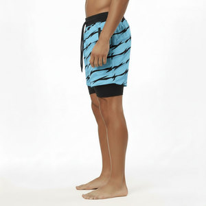 Short de course pour homme 2-en-1 à séchage rapide, taille mi-haute, sportif, avec cordon de serrage, double couche, poche, respirant, logo personnalisé - Product Image 3