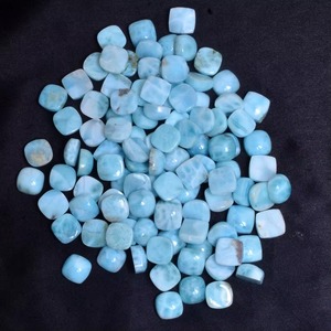 Cabochons de pierres précieuses en Larimar naturel poli, forme coussin, 10 mm, pierres précieuses en Larimar dominicain, pierres lâches pour la fabrication de bijoux - Product Image 2