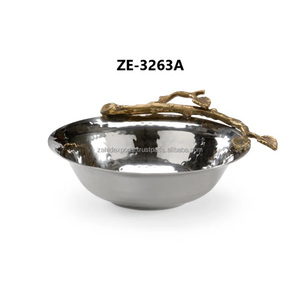 Bol décoratif élégant en argent plaqué pour fête de mariage, bol de service en diamant, décoration d'intérieur en métal, fabrication sûre par Zahid Exports - Product Image 3