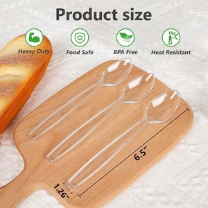120 Cucchiai Monouso Premium in Plastica Trasparente, Resistenti e Senza BPA, Resistenti al Calore per Uso Quotidiano - Product Image 2
