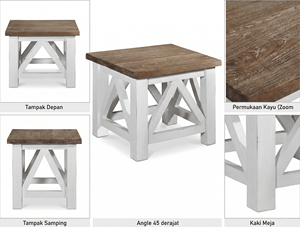 Tabouret en teck massif écologique et durable Danila, style scandinave moderne minimaliste, finition naturelle pour salon, villa, hôtel - Product Image 2