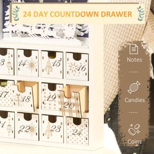 Calendario dell'Avvento Natalizio a Forma Quadrata, Babbo Natale 3D con Caramelle, Decorazione per la Casa in Cotone e MDF, Forniture in Sacchetti - Product Image 5
