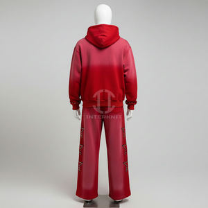 Chándales de Otoño de Alta Calidad, Tallas Grandes, con Lavado Ácido, Diseño de Pedrería Sólida, Bordado, Cremallera, 100% Poliéster, Estampado Holgado Personalizado - Product Image 4