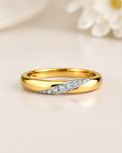14k Gold Plated Natural Diamond Vintage Engagement <b>Ring</b> Slim Band Trendy for Women and Men - Product Image 1