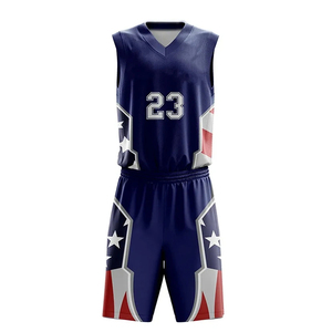 Conjunto de Uniforme de Baloncesto Personalizado con la Bandera de EE. UU., Número 23, Sin Mangas, Cuello Alto, Impresión por Transferencia de Calor, Malla Transpirable, Unisex para Adultos - Product Image 2