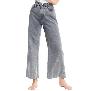 Jeans de Mujer OEM, Pantalones Ajustados de Mezclilla Elástica de Cintura Alta, Algodón, Venta al Por Mayor, Jeans Anchos de Moda para Mujer - Product Image 6
