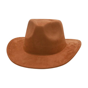 Chapeau de cowboy en daim simple, protection solaire, pour voyage en extérieur, chapeau haut de forme, mode unisexe, chapeau de cowboy uni - Product Image 3