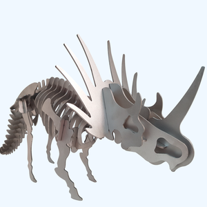 Styracosaurus Terex en acier inoxydable 304 découpé au laser, design métallique moderne, pour décoration éducative, 30 cm - Product Image 5