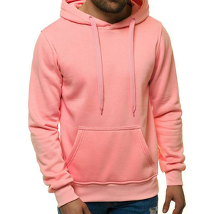 <b>Men's</b> Pink Hooded Sweatshirt Regular Fit Solid Color Pocket Casual Autumn Wear Knitted Hoodie Pink hooded sweatshirt <b>men</b> Casual - Product Image 1