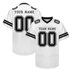 Camiseta de Fútbol Americano Personalizada con Nombre y Número, 100% Poliéster, Sublimada por Transferencia de Calor, Tejido Transpirable y Suave - Product Image 1
