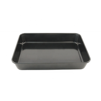 Plat à rôtir en acier au carbone de calibre lourd 11,5 x 15,5 pouces, revêtement antiadhésif, écologique, compatible lave-vaisselle, conforme FDA/LFGB, pour rôtir la dinde