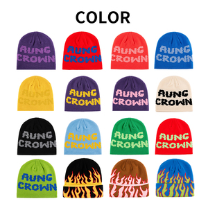 Gorro de Invierno Personalizado OEM 2026 con Logotipo, Tejido y Estampado, Diseño Jacquard Y2K Gótico sin Dobladillo, Gorro Tipo Skull Cap - Product Image 5