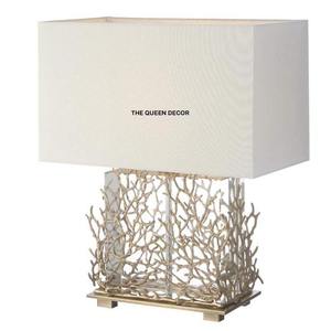 Table Lamp Velvet Shade Desk Light <b>Bed</b> Room Soft Lamps Bird Shape Casted Table Top Lamp Antique Gold Finish - Product Image 5