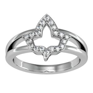 Bague en argent sterling motif feuille pour femme, élégante avec accent en cristal, bijou fantaisie, bague tendance, accessoire cadeau pour usage quotidien - Product Image 1