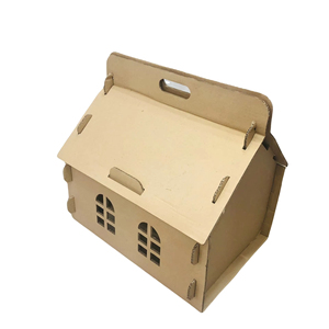 ROYAL PET High Quality Portable Self Erecting Cat House Square Box Scratcher Corrugated Board Recycled Materials Paper - Product Image 1