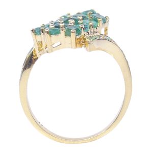 Wedding Wear 925 Sterling Silver Gold Plated Jewelry <b>Emerald</b> Gemstone Women Wear Classic <b>Ring</b> - Product Image 5