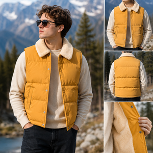 OME Service Women's Quilted Waterproof Cotton Filled Puffer Vest <b>White</b> Color Warm Winter Sleeveless with Sherpa Collar - Product Image 4