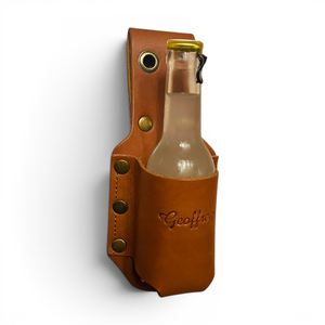 Geoffrey Leather Bottle Holder Tan Color 12 Oz Capacity - Product Image 2
