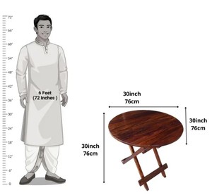 Solid Wood Round <b>Folding</b> <b>Table</b> | 30 Inch Drop-Leaf Space Saving <b>Dining</b> <b>Table</b> | Wholesale Wooden Other Home Furniture - Product Image 2