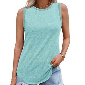 Camisetas sin Mangas de Verano con Estampado Sólido Personalizado, Camisetas de Algodón/Fibra de Bambú para Mujer, Tallas Grandes, de Pakistán - Product Image 2