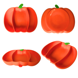 Citrouille bébé assiette d'aspiration assiette à dîner alimentation enfant en bas âge - Product Image 1