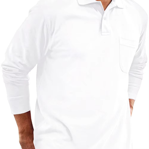 Camiseta Polo de Manga Larga para Hombre, Algodón y Poliéster, Casual, con Bolsillo en el Pecho, Logotipo Personalizado, OEM, ODM, Venta al Por Mayor - Product Image 4
