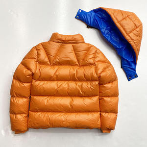 Blouson matelassé à capuche orange pour homme, manteau d'hiver en duvet, couleur unie, fermeture éclair, coupe-vent, épais, coupe classique - Product Image 5