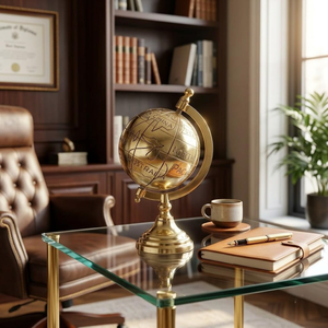 Globe Terrestre Vintage Fait Main en Laiton 11cm – Mini Carte du Monde, Ornement de Table, Décoration de Bureau, Accent pour Salle d'Étude, Inspiré des Voyages - Product Image 5