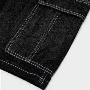 Conjunto de dos piezas de pantalones cortos de mezclilla para hombre, estilo urbano, camiseta de algodón con estampado y pantalones cortos, conjuntos de pantalones cortos para hombre - Product Image 5