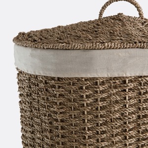 Panier à linge ovale en jonc de mer tressé, fait main, panier de rangement, vente en gros, écologique, fabriqué au Vietnam - Product Image 4