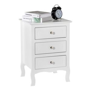 Comodino Smart Grande a 3 Cassetti in Stile Country Bianco per Appartamento e Camera da Letto - Product Image 6