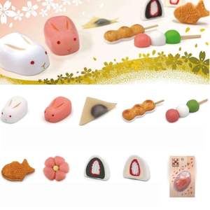 Aimants en polyrésine faits à la main, échantillons de nourriture japonaise Wagashi, mini-bonbons réalistes, design zen asiatique, plateaux décoratifs - Product Image 2