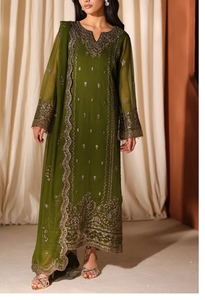 Robe de fête indienne et pakistanaise de haute qualité pour femmes, dernière collection, brodée, 3 pièces, prête à porter, shalwar kameez - Product Image 1