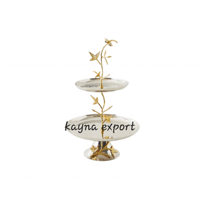 2 TIER CUP CAKE STAND GOLD PLATTED WEDDING DECORATION CUSTOMIZED LOGO AND PRINTING <b>BOX</b> FOR EVENT AND <b>BIRTHDAY</b> PARTY DECORATION - Product Image 2