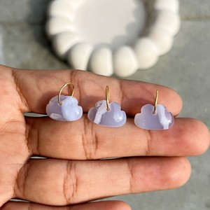 Pendentif Breloque en Pierre Gemme Nuage de Quartz Rose avec Anneau Plaqué Argent pour la Fabrication de Colliers et Boucles d'Oreilles - Product Image 3