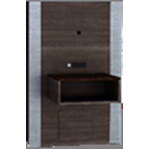 Table de chevet moderne Queen avec panneau mural en MDF stratifié HPL de qualité E0, mobilier d'hôtel, 32x20x47,75 pouces, partiellement assemblé - Product Image 2