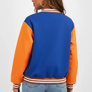 Chaqueta Varsity Extra Grande para Mujer, Estilo Casual de Invierno, 2 Tonos, Logotipo Personalizado, Hombros Caídos, 100% Lana Teñida, Superventas - Product Image 5