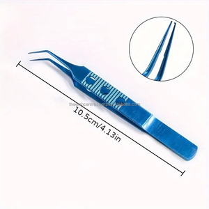 Professional Women's Makeup <b>Tool</b> Set Eyelash Extension <b>Clip</b> and Curved Eyebrow Tweezers with Pointed Tips - Product Image 3