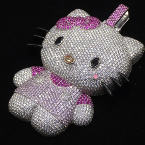 จี้เพชรโมอิสซาไนต์เงินแท้ 925 แบบเต็มเม็ด ประดับเพชรเต็มตัว สไตล์ฮิปฮอป ลายการ์ตูน - Product Image 2