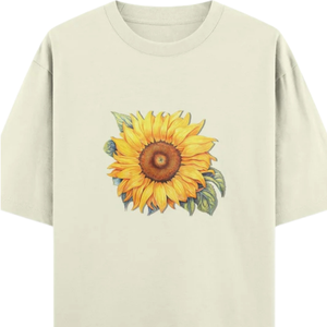 T-shirt Homme Oversize à Col Rond et Manches Courtes, Motif Tournesol, Imprimé Floral, Style Streetwear Décontracté, Vente en Gros, Vêtements de Mode Personnalisés - Product Image 3