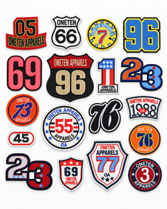 Custom Embroidered Patches <b>Iron</b> <b>on</b> Fabric Cloth Badges Number <b>Letter</b> Logo Patch for Clothing Hats Bags - Product Image 1