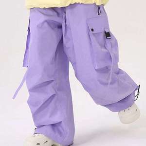 Waterproof Windproof Purple Snowboard Pants Cargo Style Insulated Ski Trousers for Winter Outdoor Sports Baggy Snow Pant Gear - Product Image 2