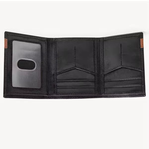 Cartera de Viaje Delgada y Minimalista para Hombre, 100% Cuero Vacuno Genuino, Ranuras para Tarjetas, Bolsillo Extraíble, Color y Logotipo Personalizables, Estilo Deportivo - Product Image 1