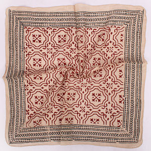 Bandana carrée en coton de luxe écologique, style bohème, imprimée à la main, respirante, unisexe, pour le cou et la tête - Product Image 4